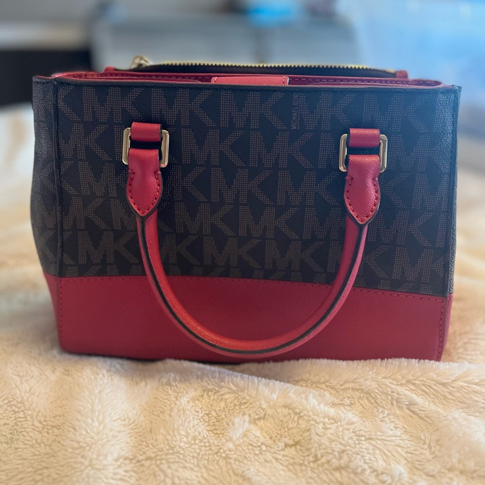 Brown & Hot Pink Michael Kors Purse